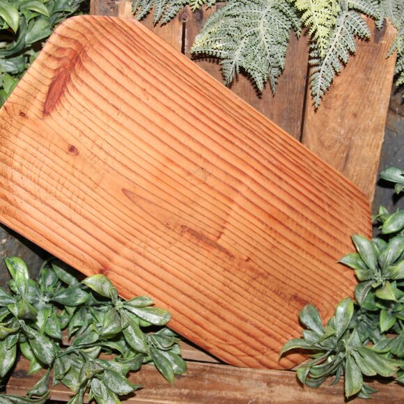 Large Vintage Rustic Farmhouse Wood Dough Bowl Tray - Picture 2 of 7